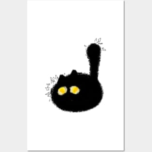 Scared Cat MS paint Posters and Art